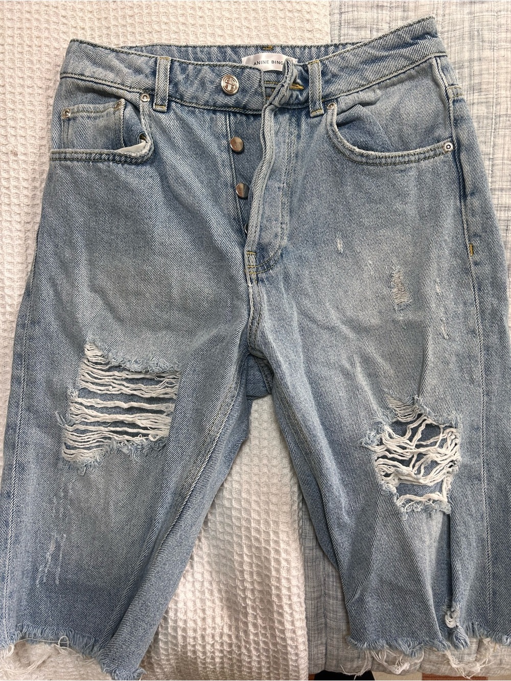 Anine Bing Light Blue Distressed Relaxed Men's Jeans